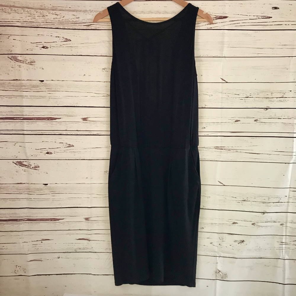 Trina Turk | Black Drape Back Dress - Picture 1 of 8